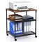 Costway 3-Tier Printer Stand Rolling Fax Cart with Adjustable Shelf & Swivel Wheel Brown/Black
